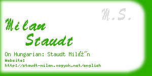 milan staudt business card